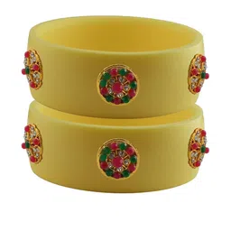 Vidhya Kangan Multi-Coloured Brass Bangles-image-82