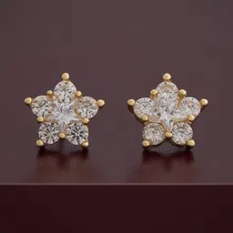 Kushal's Fashion Jewellery 92.5 Sterling Silver Gold-Plated Floral Shaped Studs-14