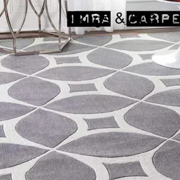 IMRA CARPET Grey Geometric Handmade Polyester Carpet-picture-10