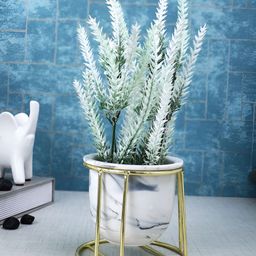 TAYHAA White 1 Pieces Fern Artificial Plant With Pot-46