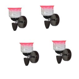 1ST TIME Pink & White 4 Pieces Printed Glass Contemporary Wall Lamps-picture-3