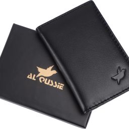 Men & Women Casual Black Genuine Leather RFID Card Holder-image-27