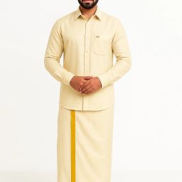 Men Cotton Silk Shirt Dhoti Set-image-60