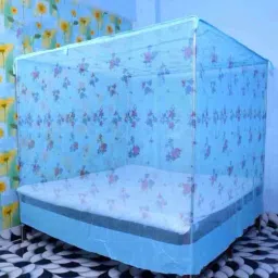 HDPE - High Density Poly Ethylene Adults Washable Flower Printed Double Bed size mosquito net Mosquito Net-image-59