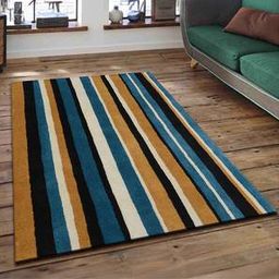presto Blue Stripes Hand Tufted Wool 2 X 5 Feet Carpet-picture-17