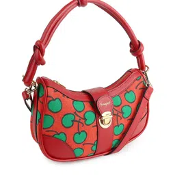 Berrylush Red Graphic Printed PU Structured Shoulder Bag image 3