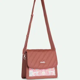 ZOUK Women Graphic Structured Detachable Sling Strap Shoulder Bag withApplique image 2
