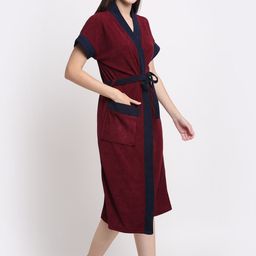 Creeva Everyday Collection Tie-Up Front Pocket Terry Bath Robe image 4