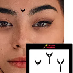 Comet Busters 3 Pcs Reusable Designer Bindis - Black image 3