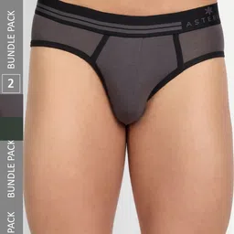 Asterisk Men Pack of 2 Basic Briefs MBR-2FGN&1MGY-S-02-picture-8