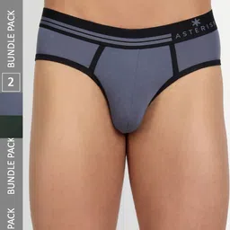 Asterisk Men Pack Of 2 Basic Briefs MBR-2SBL&1FGN-S-02-52