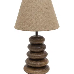 Homesake Brown Self-Design Table Lamp With Brown Jute Shade  LED Bulb Included image 5
