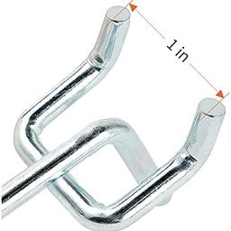 Q1 Beads 12 Pack 8" Heavy Duty Pegboard Hooks Kit Peg Hooks for 1� Spaced Pegboards, Utility Hooks for Wall Organizing in Home or Garage (Chrome, 8 inch, 12 Pcs) image 3