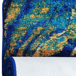 BIANCA Multicoloured Abstract Polyester Non-Slip Floor Mat image 3