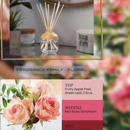 YANKEE CANDLE Transparent Original Reed Diffuser- Fresh Cut Roses image 3