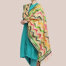 Dupatta Bazaar Ethnic Motifs Embroidered Dupatta with Sequinned image 3
