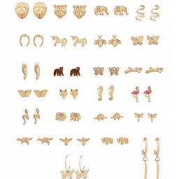 AMI Set of 25 Gold Tone Contemporary Classy Stud & Drop Earrings image 5
