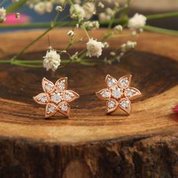 ZINU Rose Gold-Plated Contemporary Studs Earrings-image-10