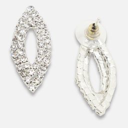 SOHI Silver-Plated Contemporary Studs Earrings image 3