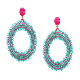 UNIVERSITY TRENDZ Gold Plated Artificial Beads Circular Drop Earrings image 2
