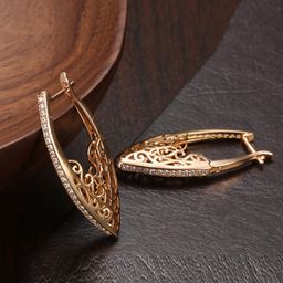 Shining Diva Fashion Rose Gold-Plated Contemporary Hoop Earrings-22