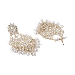 Yellow Chimes Gold-Plated Circular Chandbalis Earrings image 2