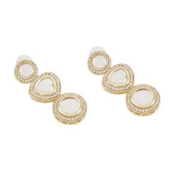 TEEJH Stone Studded Drop Earrings image 3