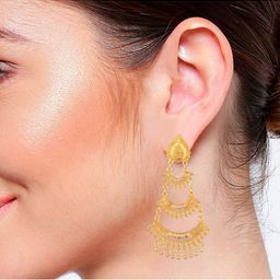 Efulgenz Gold-Plated Classic Drop Earrings image 2