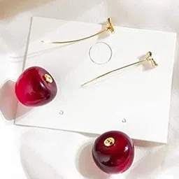 DN Creation Gold-Plated Cherry Drop Earrings image 3