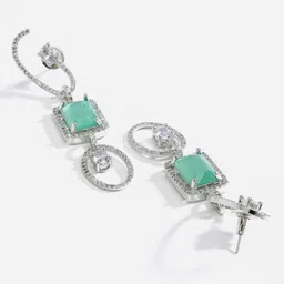Kennice Silver-Pated Geometric Drop Earrings image 3