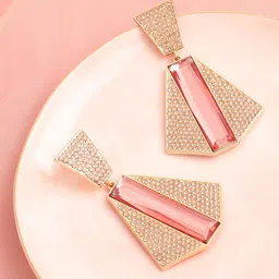 SOHI Gold-Plated Geometric Drop Earrings image 5