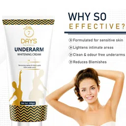 7 DAYS Under Arm Whitening & Polishing Cream with Aloevera & Mulberry - 100 g image 5