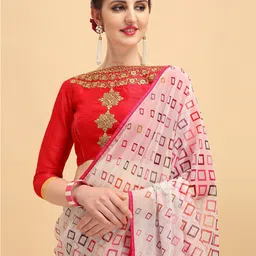 Sangria Geometric Printed Pure Georgette Saree-picture-31