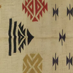 Budhrajrugs Beige & Red Jute Geometric Rectangular Dhurrie image 3