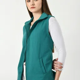 BAESD Mock Collar Fleece Lightweight Open Front Jacket image 2