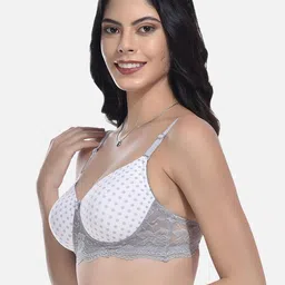 StyFun Polka Dots Printed Bra Full Coverage Lightly Padded image 5