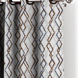 HOUZZCODE Grey & Multicoloured Black Out Door Curtain image 4