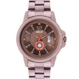 Helix Men Brown Dial & Bracelet Style Straps Analogue Watch TW023HG22-image-17