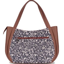 ZOUK Floral Printed Structured Jute Shoulder Bag image 4