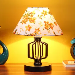 Devansh Multicoloured Printed Cotton Table Lamp With Iron Base image 3