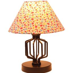 Devansh White & Pink Cotton Table Lamp with Iron Base image 2