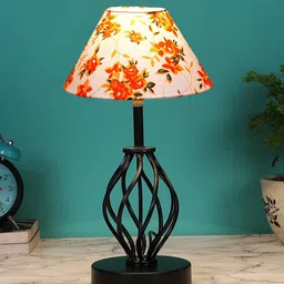 Devansh White & Red Printed Table Lamp image 3