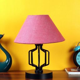 Devansh Pink Jute Table lamp with Iron Base image 4
