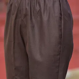 Vishudh Brown & Gold Toned V Neck Regular Kurta with Trousers & With Dupatta image 2