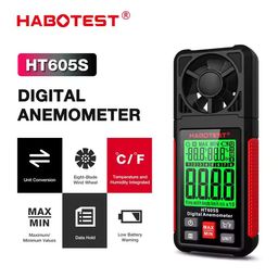 HABOTEST HT605S Digital Anemometer Air Flow Wind Speed Meter LCD Backlight Professional 3 in 1 Thermometer Hygrometer Anemometer image 2