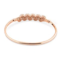 Zaveri Pearls White Rose Gold-Plated Cubic Zirconia Flowers Kada Bracelet image 3