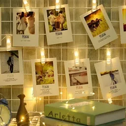 SPARK WORLD Yellow Photo Clip String Lights image 2
