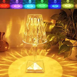 Awestuffs Crystal 16 Color LED USB Table Lamp Shade image 5