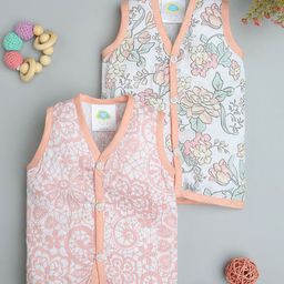 Fancy Fluff Infants Girls Pack Of 2 Bamboo Muslin Printed Jhabla-image-54