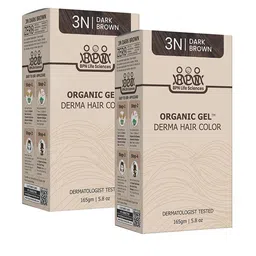 QUIKHENNA Adults Unisex Pack Of 2 Derma Organic Gel Long Hair Color Dark Brown 3N 165g-17